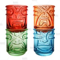 New ???? BarMan Colored Tiki Stacking Tumblers (12oz) - Set Of 4 ????