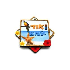 Deals ???? BarMan 3.5in Square Foam Coaster - Tiki Beach Design ???? -BarMan - shop 3.5inSquareFoam TikiBeachDesign 4 700x700