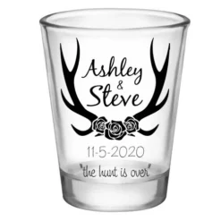 Discount ???? BarMan CUSTOMIZABLE - 1.75oz Clear Wedding Shot Glass - Antlers (Version 2) ???? -BarMan - shop 5114 antlers web 700x700