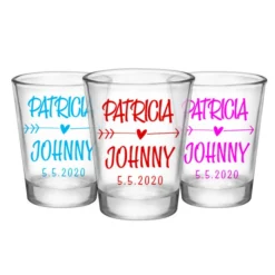 Promo ✔️ BarMan CUSTOMIZABLE - 1.75oz Clear Wedding Shot Glass - Heart Arrow ????