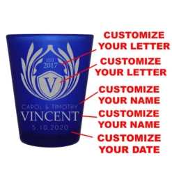 Cheap ???? BarMan CUSTOMIZABLE - 1.5oz Blue Frosted Shot Glass - Crest 1 ???? -BarMan - shop 5114 crest 2 blue fr web cus 700x700