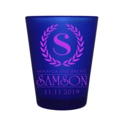 Top 10 ???? BarMan CUSTOMIZABLE - 1.5oz Blue Frosted Shot Glass - Crest ⭐ -BarMan - shop 5114 crest blue fr web1 700x700
