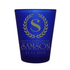 Top 10 ???? BarMan CUSTOMIZABLE - 1.5oz Blue Frosted Shot Glass - Crest ⭐