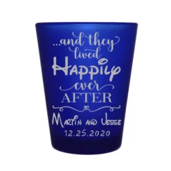 Cheapest ???? BarMan CUSTOMIZABLE - 1.5oz Blue Frosted Shot Glass - Happily Ever After ⭐