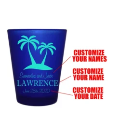 Coupon ???? BarMan CUSTOMIZABLE - 1.5oz Blue Frosted Shot Glass - Palms ???? -BarMan - shop 5114 palms blue fr web cus1 700x700