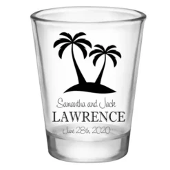 Best deal ???? BarMan CUSTOMIZABLE - 1.75oz Clear Wedding Shot Glass - Palm Trees ???? -BarMan - shop 5114 palms web 700x700