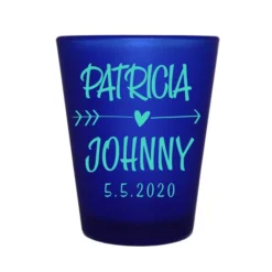 Buy ❤️ BarMan CUSTOMIZABLE - 1.5oz Blue Frosted Shot Glass - Arrow Heart ???? -BarMan - shop 5114 simple blue fr web1 700x700