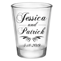 Deals ???? BarMan CUSTOMIZABLE - 1.75oz Clear Wedding Shot Glass - Simplistic ???? -BarMan - shop 5114 simple web 700x700