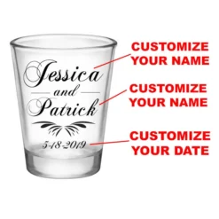 Deals ???? BarMan CUSTOMIZABLE - 1.75oz Clear Wedding Shot Glass - Simplistic ???? -BarMan - shop 5114 simple web cus 700x700