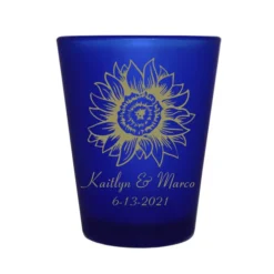 Deals ⭐ BarMan CUSTOMIZABLE - 1.5oz Blue Frosted Shot Glass - Sunflower ???? -BarMan - shop 5114 sunflower blue fr web1 700x700