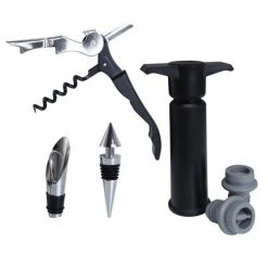 Top 10 ???? BarMan Wine Accessory Set - Onyx - 6 Piece ???? -BarMan - shop 6pc onyx wine accessory set tools 700x700