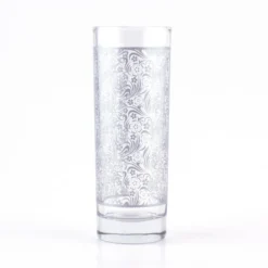 Coupon ???? BarMan BarConic® Collins Glass - Silver Floral Pattern - 9.5 Ounce ????