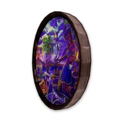 Flash Sale ❤️ BarMan Tiki Drink Wood Barrel Top Sign/Clock ???? -BarMan - shop BarrelTop SideAngledView BT KC BARR CB DRNK 700x700