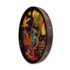 Coupon ⭐ BarMan Tiki Fire Night Wood Barrel Top Sign/Clock ???? 9 Coupon ⭐ BarMan Tiki Fire Night Wood Barrel Top Sign/Clock ???? -BarMan - shop BarrelTop SideAngledView BT KC BARR CB FIRE 700x700