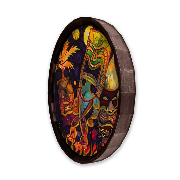 Coupon ⭐ BarMan Tiki Fire Night Wood Barrel Top Sign/Clock ???? 5 Coupon ⭐ BarMan Tiki Fire Night Wood Barrel Top Sign/Clock ???? - Image 5