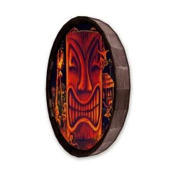 Top 10 ???? BarMan Midnight Sun Wood Barrel Top Sign/Clock ???? -BarMan - shop BarrelTop SideAngledView BT KC BARR CB MSUN 700x700