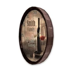 Cheap ???? BarMan Custom Wood Barrel Top Clock – Free Wine Tasting ???? -BarMan - shop BarrelTop SideAngledView LG BARR CLOCK FREE WINE 700x700
