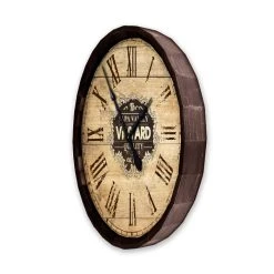 Best Pirce ???? BarMan Large Vineyard Roman Numeral Wood Barrel Top Clock ???? -BarMan - shop BarrelTop SideAngledView LG BARR CLOCK ROMANwithClockB 700x700