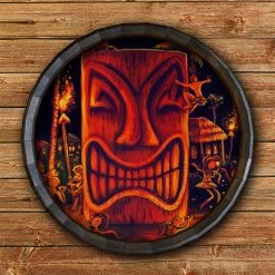 Top 10 ???? BarMan Midnight Sun Wood Barrel Top Sign/Clock ???? -BarMan - shop BarrelTop StraightFlatView BT KC BARR CB MSUN 700x700