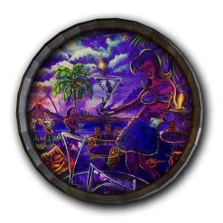 Flash Sale ❤️ BarMan Tiki Drink Wood Barrel Top Sign/Clock ???? -BarMan - shop BarrelTop StraightFlatView 0000 BT KC BARR CB DRNK 700x700