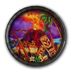 Discount ✔️ BarMan Tiki Hula Show Bar Wood Barrel Top Sign/Clock ???? -BarMan - shop BarrelTop StraightFlatView 0012 BT KC BARR CB SHOW 700x700