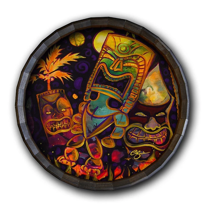 Coupon ⭐ BarMan Tiki Fire Night Wood Barrel Top Sign/Clock ???? 3 Coupon ⭐ BarMan Tiki Fire Night Wood Barrel Top Sign/Clock ???? - Image 3