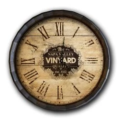 Best Pirce ???? BarMan Large Vineyard Roman Numeral Wood Barrel Top Clock ????