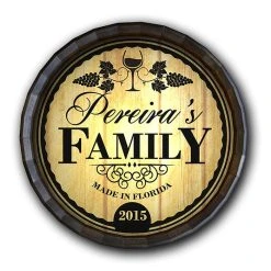 Best Sale ???? BarMan Custom Wood Barrel Top Sign – Family ????