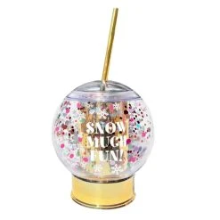 Budget ???? BarMan Snow Much Fun Novelty Confetti Snowglobe Cup W/Straw - 12oz. ⭐