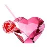 Brand new ???? BarMan Pink Heart Shaped Novelty Cup W/Lid & Straw - 20 Oz. ????