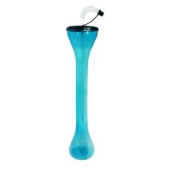 Budget ⌛ BarMan BarConic® Party Yard - 24 Oz. - Blue With Black Lid & Straw ????