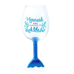 Cheapest ???? BarMan Mermaids Are Supposed To Drink Like Fish Novelty Wine Glass - 750ml ⭐