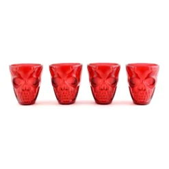 Best deal ???? BarMan Gothic Skull Ruby Plastic Shot Glasses - 2 Ounce - Pack Of 4 ???? -BarMan - shop Red Skull Shot Cups set of 4 2 700x700