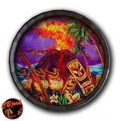 Discount ✔️ BarMan Tiki Hula Show Bar Wood Barrel Top Sign/Clock ????