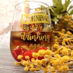 BarMan - shop -BarMan - shop Warningthegirlsaredrinkingagain FunnyWineGlass CuteStemlessWineGlass Giftsforwoman 800 SCENE 700x700