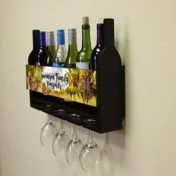 Deals ???? BarMan CUSTOMIZABLE Wall Mounted Wine Bottle & Glass Hanging Shelf W/ Vineyard Plaque ???? -BarMan - shop Wine Bottle Glass Plaque 3 7961c662 7a5e 47b0 887b 0c892a51859c 700x700