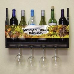 Deals ???? BarMan CUSTOMIZABLE Wall Mounted Wine Bottle & Glass Hanging Shelf W/ Vineyard Plaque ???? -BarMan - shop Wine Bottle Glass Plaque 5 1e1aad22 326a 4fef a9ab 080c6bf724f1 700x700