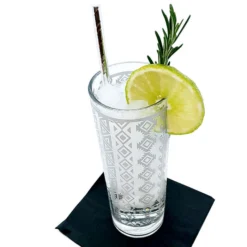 Budget ???? BarMan BarConic® Collins Glass - Silver Aztec Pattern - 9.5 Ounce ???? -BarMan - shop aztec etched highball glass 3 700x700