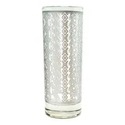 Budget ???? BarMan BarConic® Collins Glass - Silver Aztec Pattern - 9.5 Ounce ????