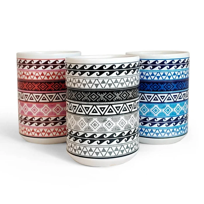 Promo ???? BarMan Aztec Pattern Ceramic Mugs - Color Variants - 15 Oz ???? 1 Promo ???? BarMan Aztec Pattern Ceramic Mugs - Color Variants - 15 Oz ????