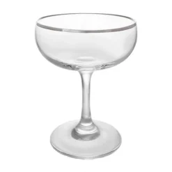 Hot Sale ???? BarMan BarConic® Glassware - Silver Rimmed Coupe Cocktail Glass - 7 Oz ????