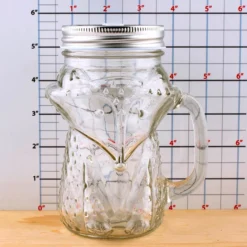 Hot Sale ❤️ BarMan BarConic® Fox Mason Jar With Handle - 16 Ounce ???? -BarMan - shop barconic fox masonjar 16oz measurment 700x700
