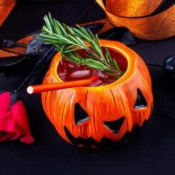 Cheap ❤️ BarMan BarConic® Tiki Drinkware - Pumpkin - 18 Ounce ???? -BarMan - shop barconic pumpkin tiki scene2 700x700