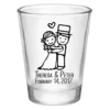 Budget ???? BarMan CUSTOMIZABLE - 1.75oz Clear Shot Glass - Cute Bride And Groom ⭐