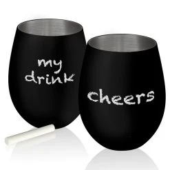 Promo ???? BarMan Stemless Stainless Steel Wine Glass - Matte Black - 17 Oz. ???? -BarMan - shop colton stmls blk 700x700