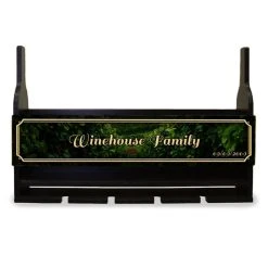 Flash Sale ✨ BarMan CUSTOMIZABLE Wall Mounted Wine Bottle & Glass Hanging Shelf W/ Painted Vineyard Plaque ✔️