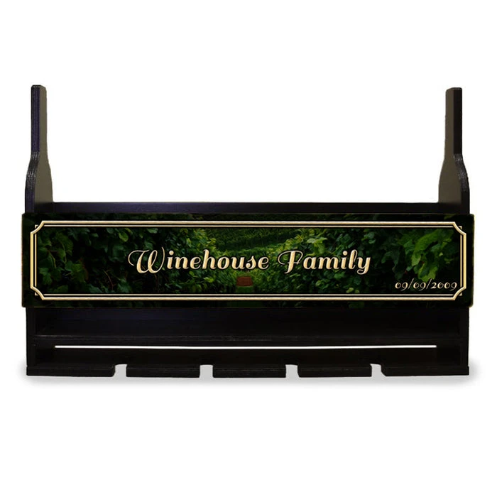 Flash Sale ✨ BarMan CUSTOMIZABLE Wall Mounted Wine Bottle & Glass Hanging Shelf W/ Painted Vineyard Plaque ✔️ 1 Flash Sale ✨ BarMan CUSTOMIZABLE Wall Mounted Wine Bottle & Glass Hanging Shelf W/ Painted Vineyard Plaque ✔️