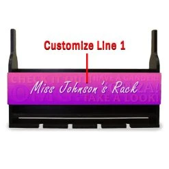 Outlet ???? BarMan CUSTOMIZABLE Wall Mounted Wine Bottle & Glass Hanging Shelf W/ Fun Pink Plaque ???? -BarMan - shop customizable mounted wine glass hanging shelf front miss customize 1 line 700x700