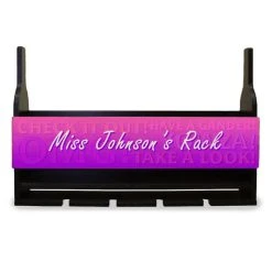 Outlet ???? BarMan CUSTOMIZABLE Wall Mounted Wine Bottle & Glass Hanging Shelf W/ Fun Pink Plaque ????