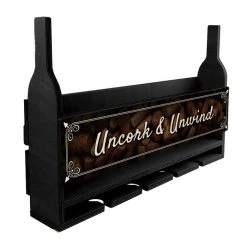 Best deal ???? BarMan Wall Mounted Wine Bottle & Glass Hanging Shelf W/ Uncork & Unwind Plaque ???? -BarMan - shop customizable mounted wine glass hanging shelf side corks white bg 800x800 700x700